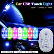 Luces LED recargables por USB para el interior del coche, luz nocturna inalámbrica para techo con control táctil