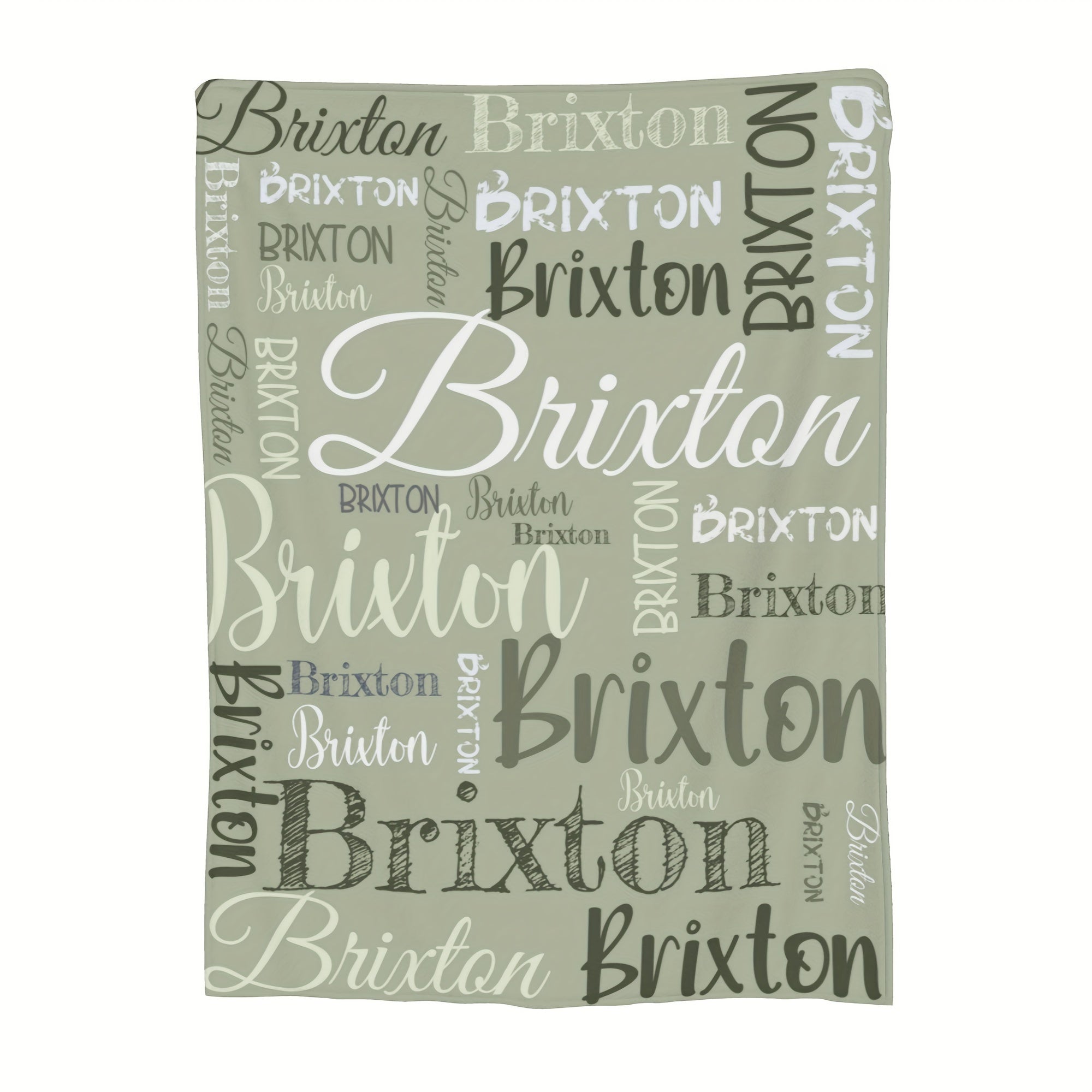 Personalized Soft Polyester Throw Blanket with Custom Name for Couch Bed Travel