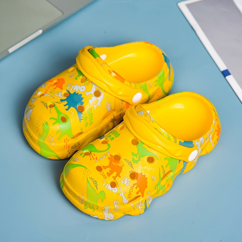 Kids Dinosaur Pattern Clogs Non-Slip Breathable EVA Slippers for Outdoor Activities