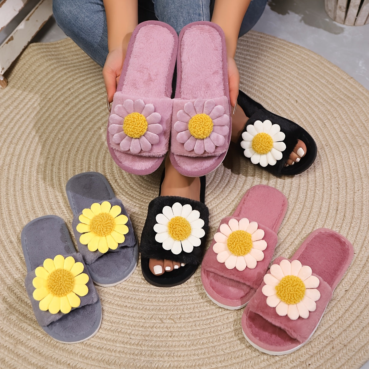 Ayollar uchun oson kiyinadigan mato shippaklar EVA taglik bilan ichki va tashqi uy poyabzali