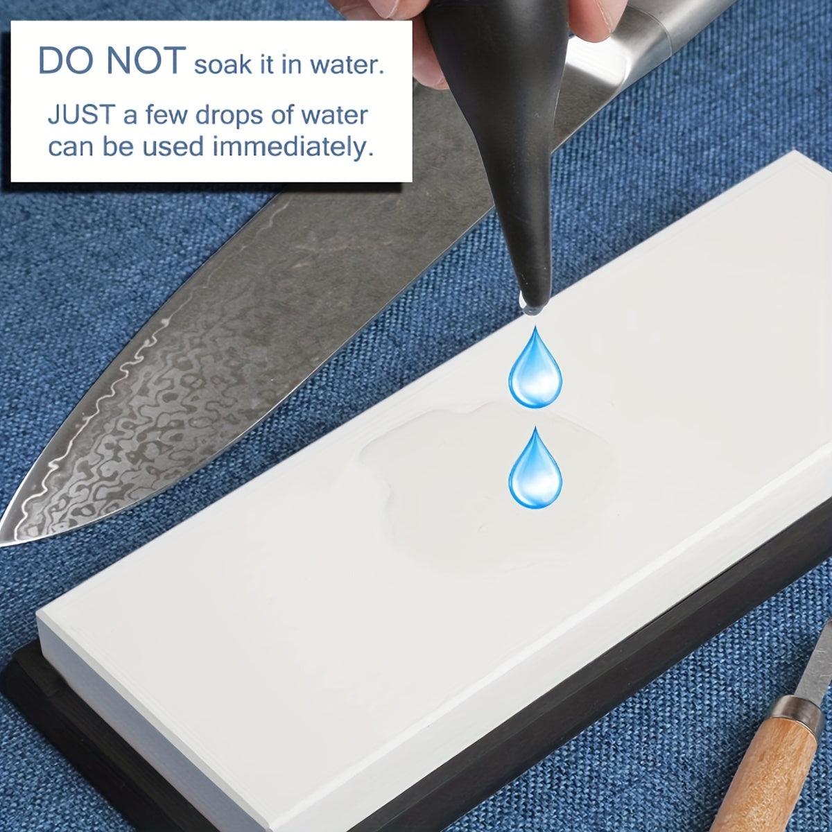 White Corundum Knife Sharpener for Kitchen and Woodworking Tools Non-Slip Base