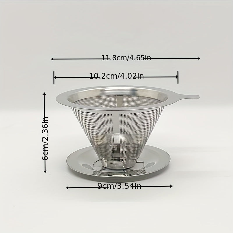 Stainless Steel Coffee Filter Holder Reusable Tea Strainer for Home Use