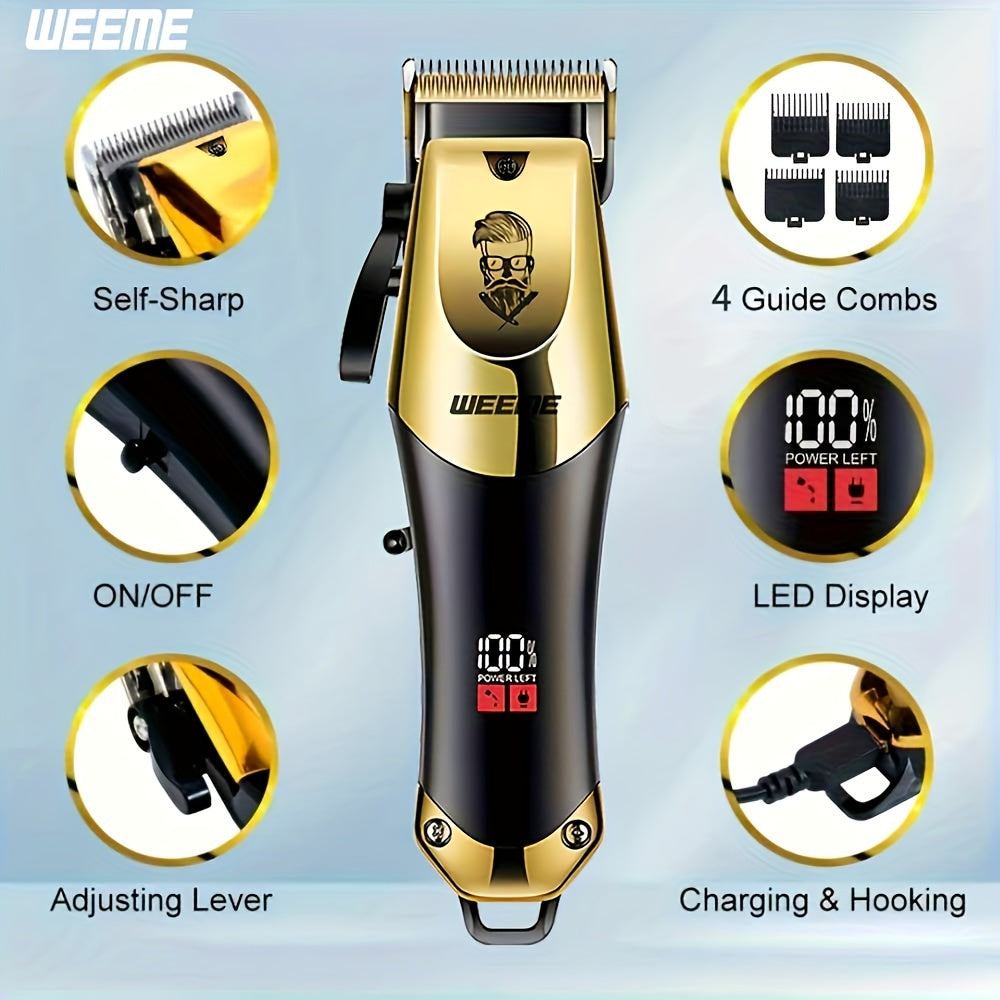 Electric Hair Clipper with Ceramic Blade Rechargeable USB Charging for Haircuts Shaving and Grooming