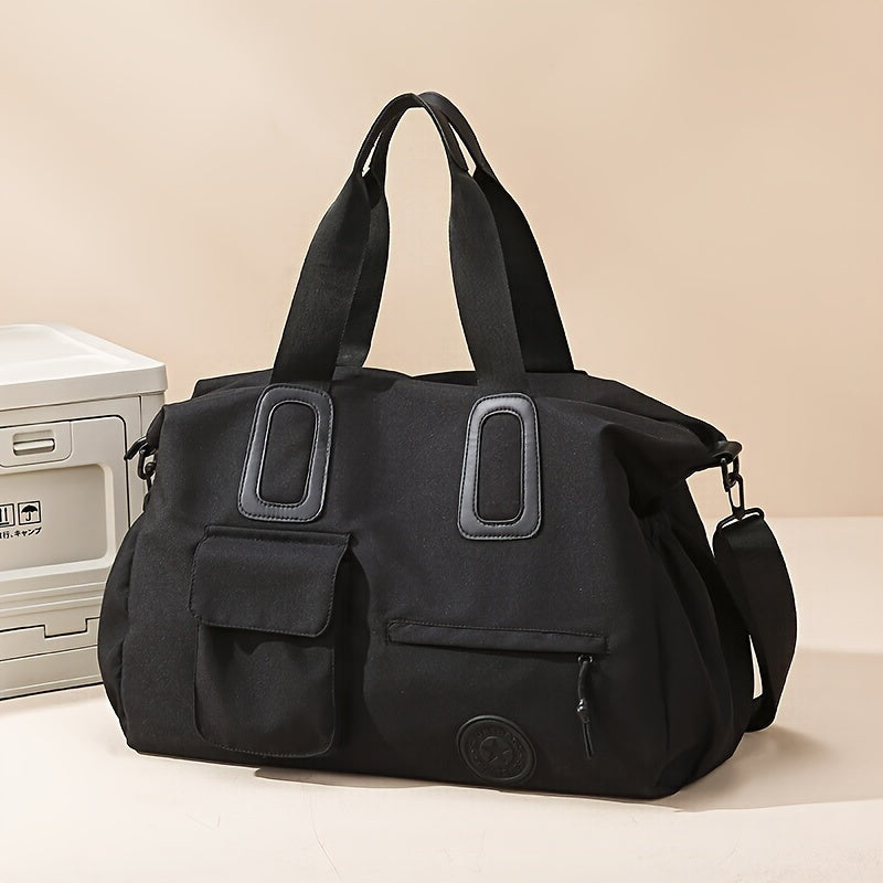 Large Capacity Duffel Bag Oxford Fabric Casual Travel Gym Yoga White Black