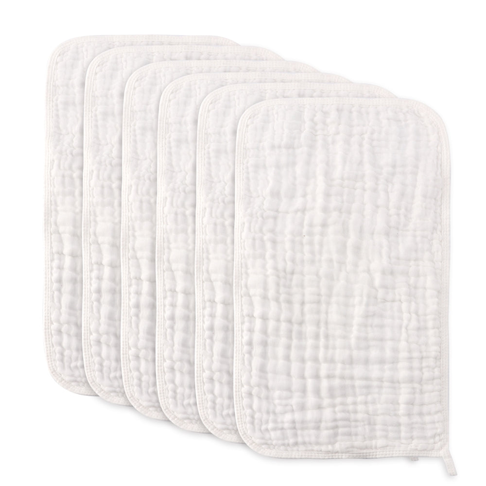 Pack of 8 Baby Muslin Burp Cloths Gender Neutral Large 6 Layers Soft Absorbent