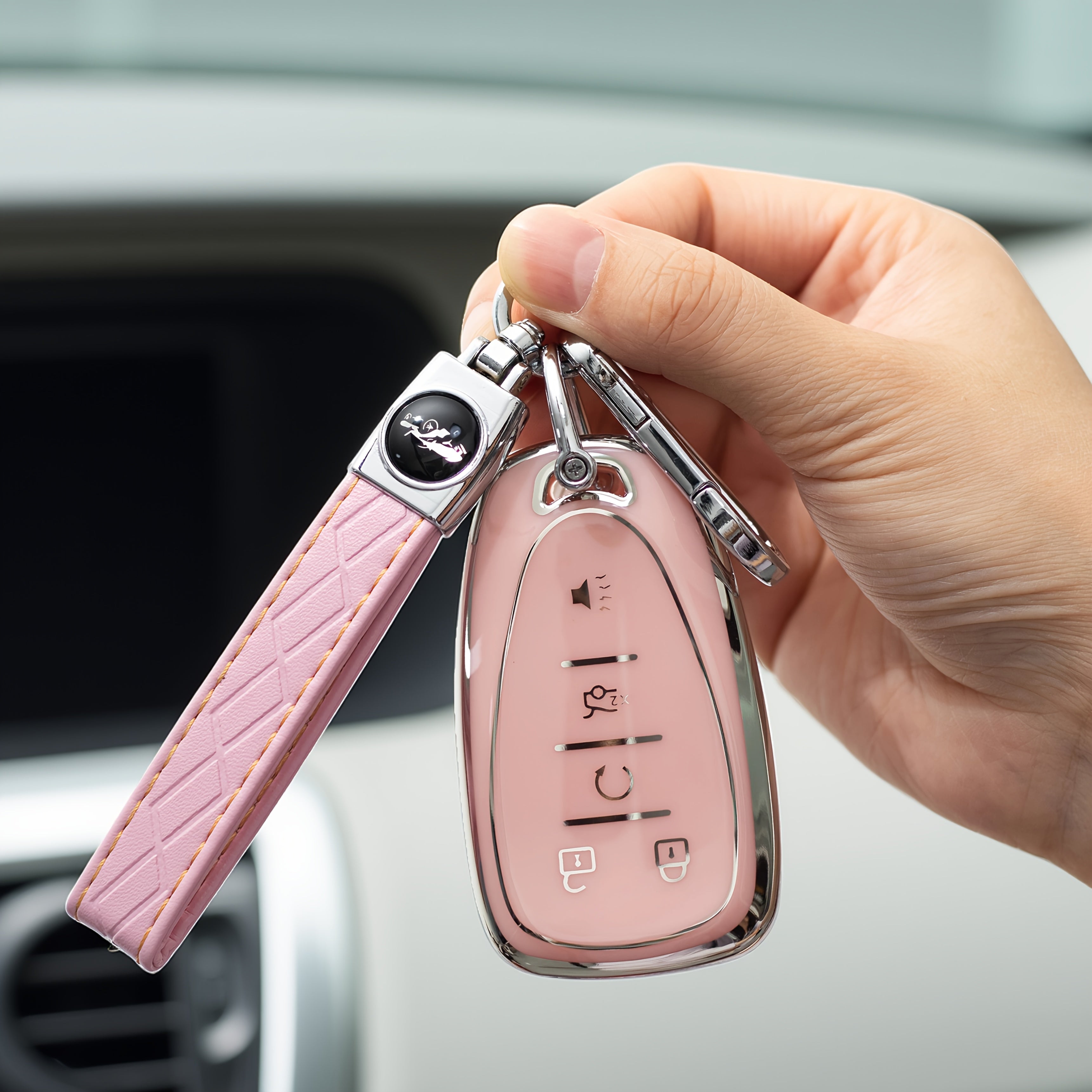 Uniseks charm qo‘llari uchun charm avtomobil kaliti qopqog‘i, chizishga qarshi himoya qopqog‘i