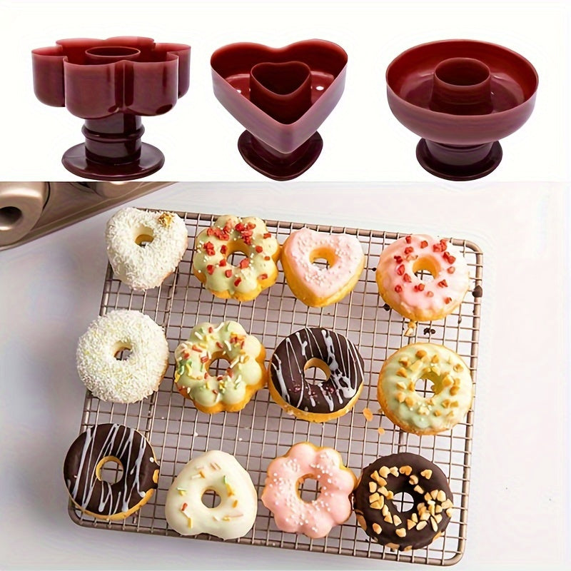 Festive Donut Pan Set Durable ABS Plastic Doughnut Maker for Baking Holidays