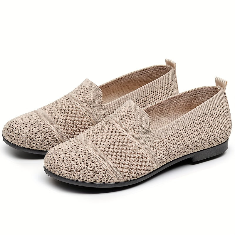 Women's Knit Mesh Slip-On Casual Shoes Lightweight Breathable Flats