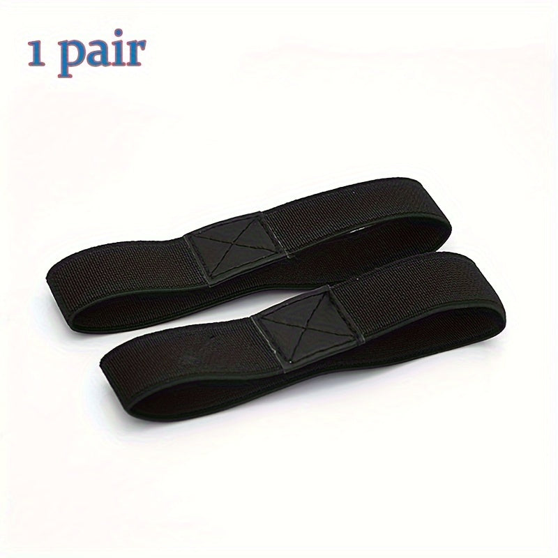 Women's High Elastic Shoe Straps 2pcs Flat Belts Solid Color No Tie