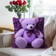 Contemporary Teddy Bear Decorative Throw Pillow Cover 45cm Polyester Zippered