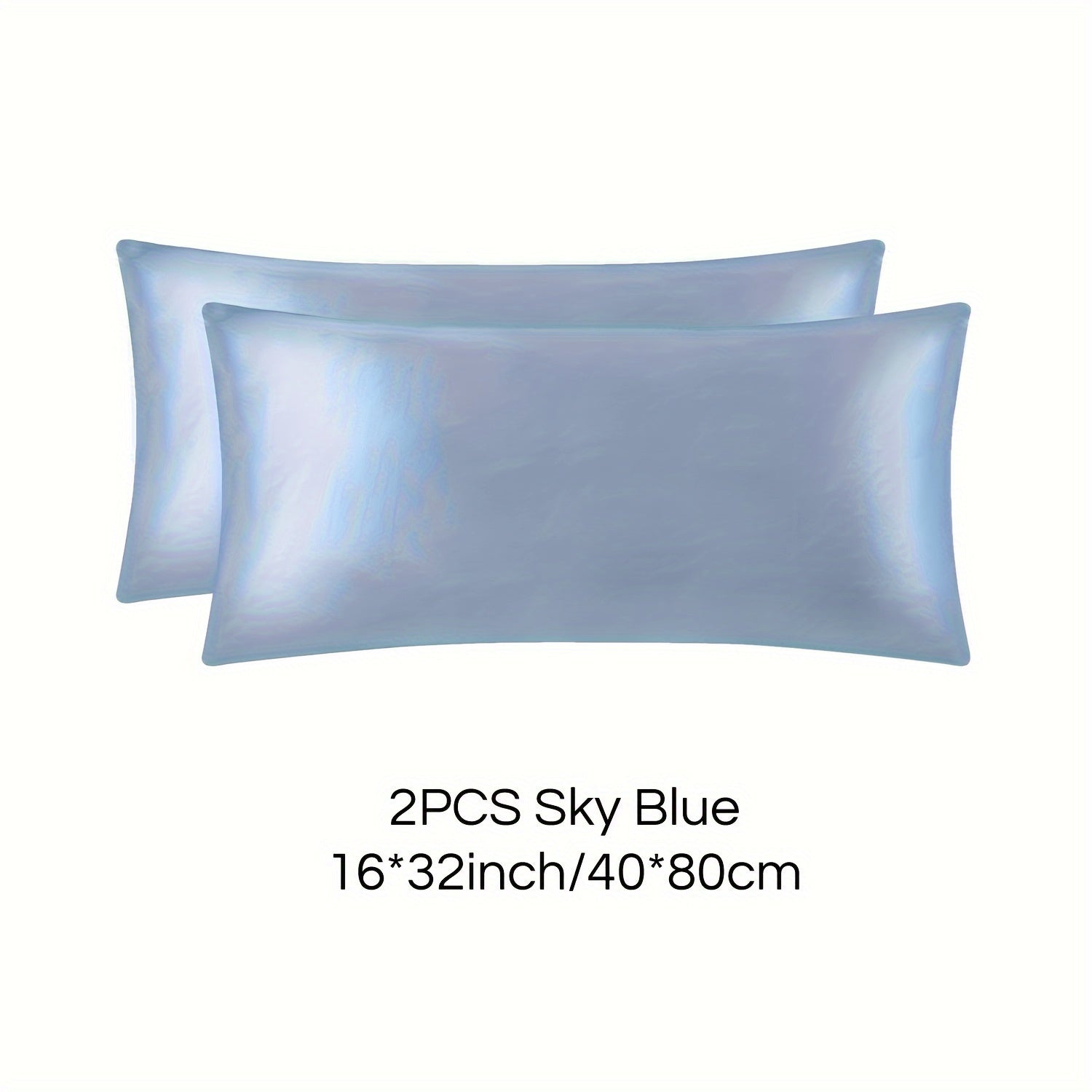 Set of 2 Mulberry Silk Pillowcases Hypoallergenic Satin Weave Solid Color Invisible Zipper Machine Washable Skin Hair Care