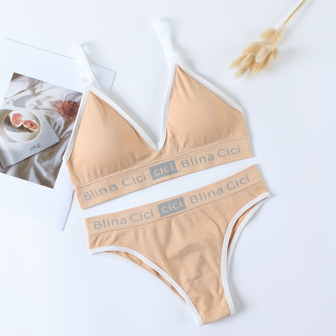 Women's Lingerie Set Push-Up Bra and Elastic Panties Underwear