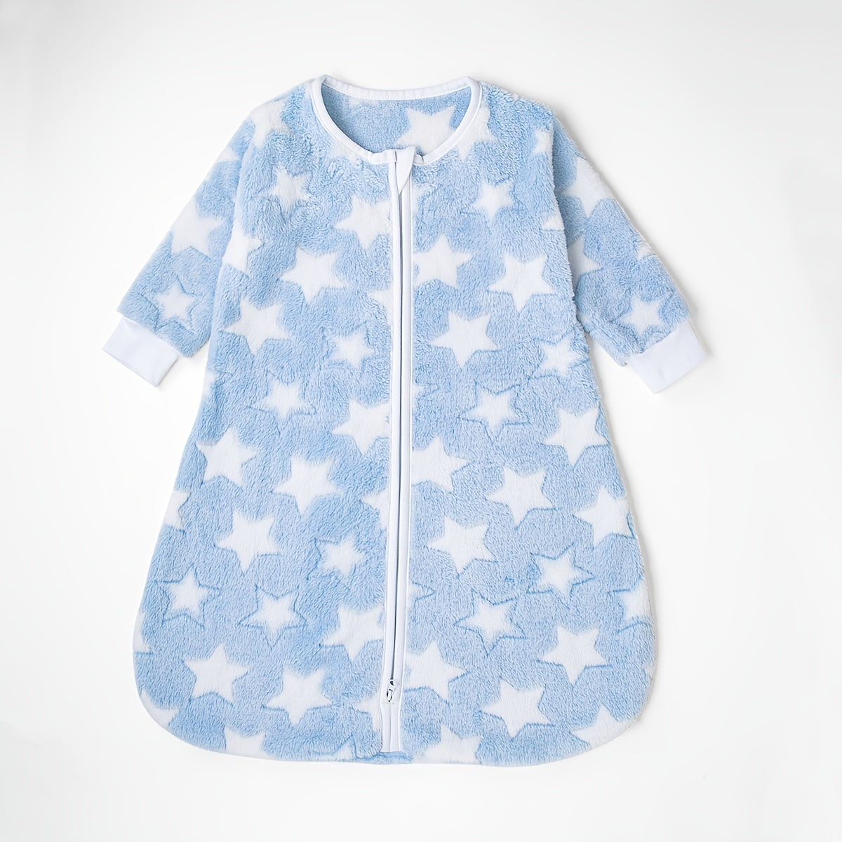 Winter Sleeping Bag Plush Blue Star Design for Kids and Adults