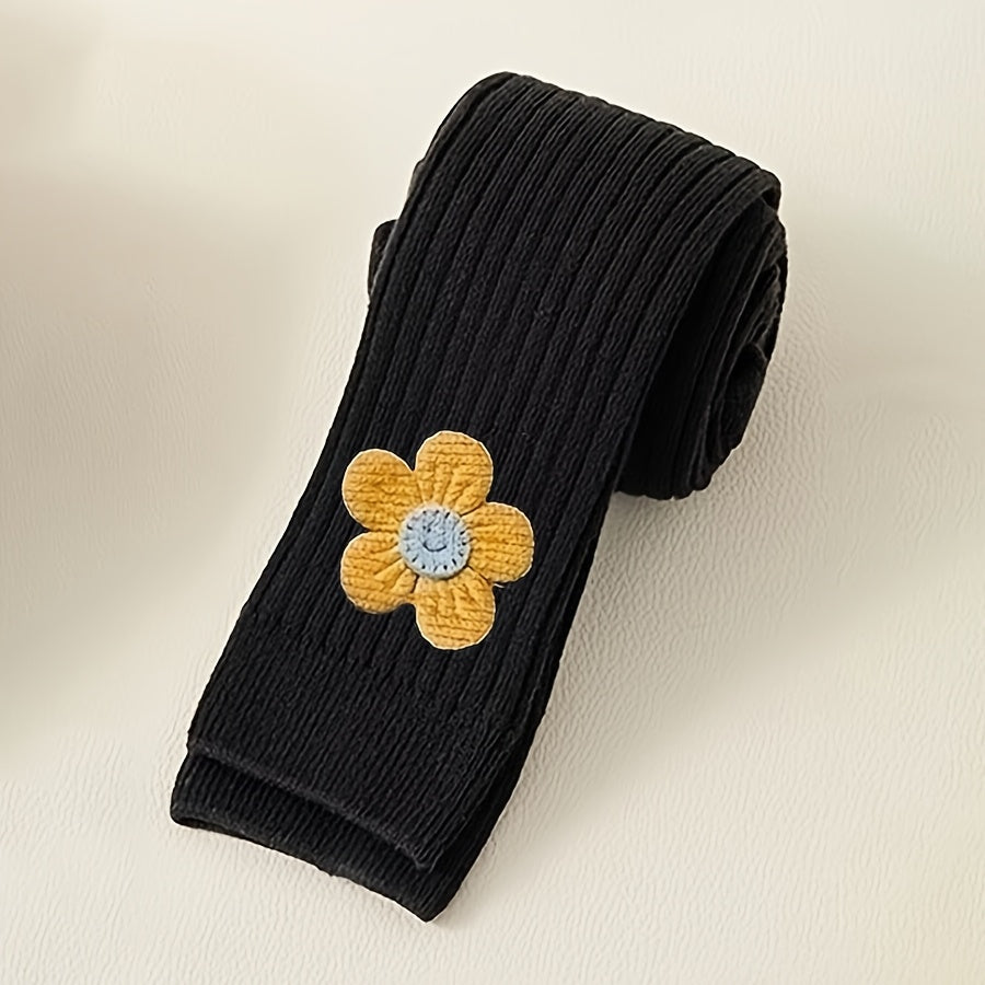 Girls Floret Pantyhose Toddler Solid Knitted Leggings Spring Fall