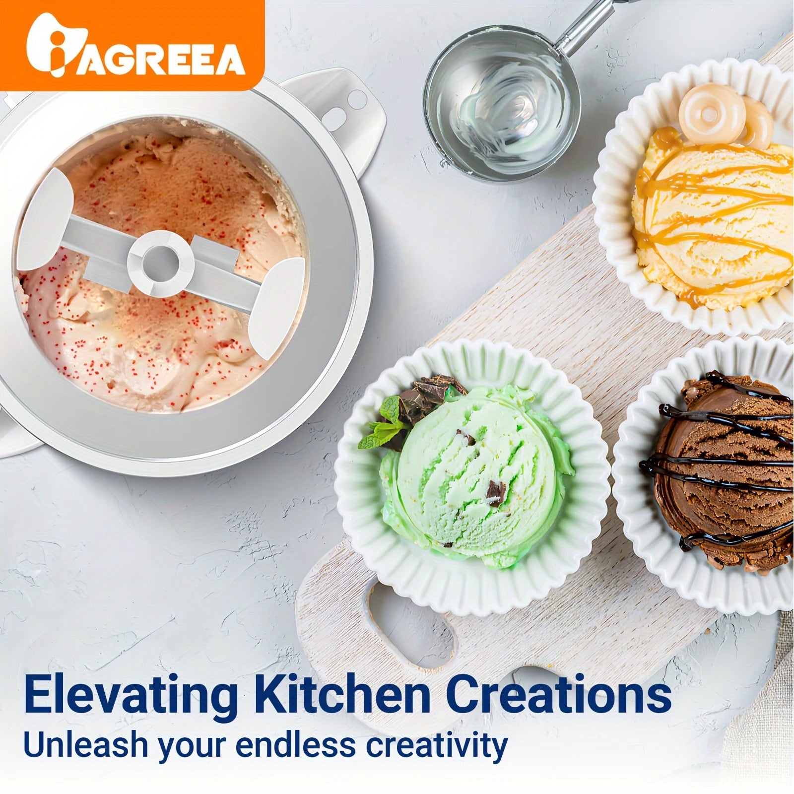 Ice Cream Maker Attachments for Stand Mixer Frozen Yogurt Sorbet 4.5QT-6QT