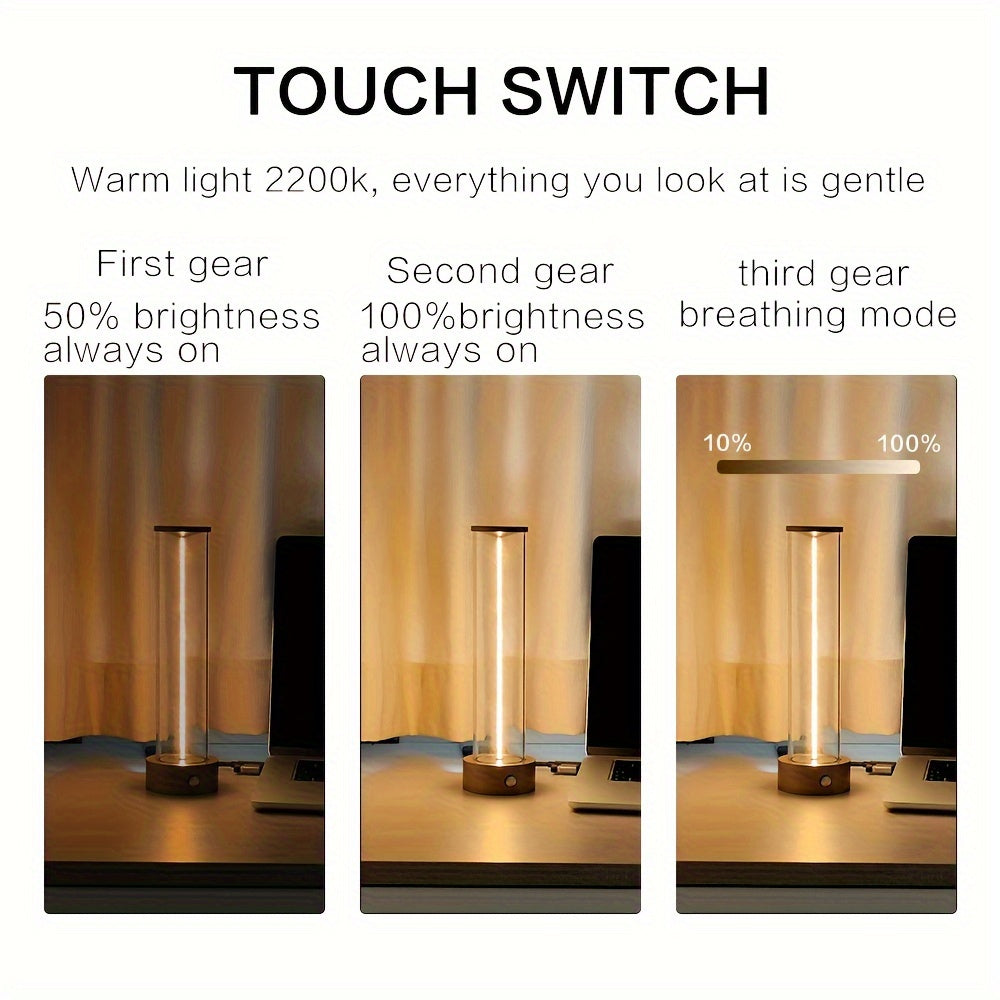 Rechargeable LED Table Lamp with USB Charging Port for Bedroom Study and Outdoor