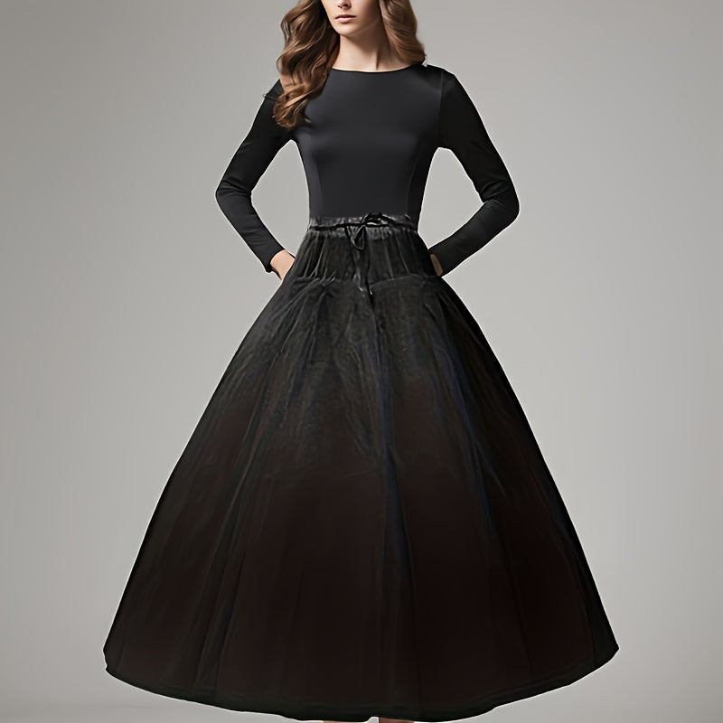 Black A-Line Petticoat Floor-Length Skirt for Weddings Parties Halloween Costumes