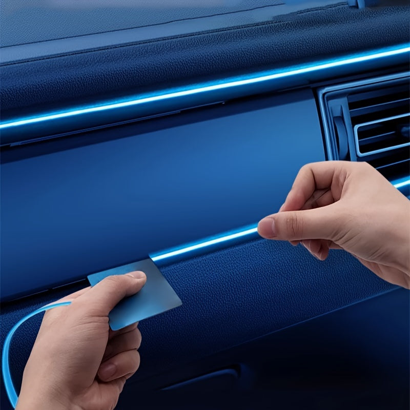 Tira de iluminación ambiental para coche con LED RGB de 7 colores flexible, 3M