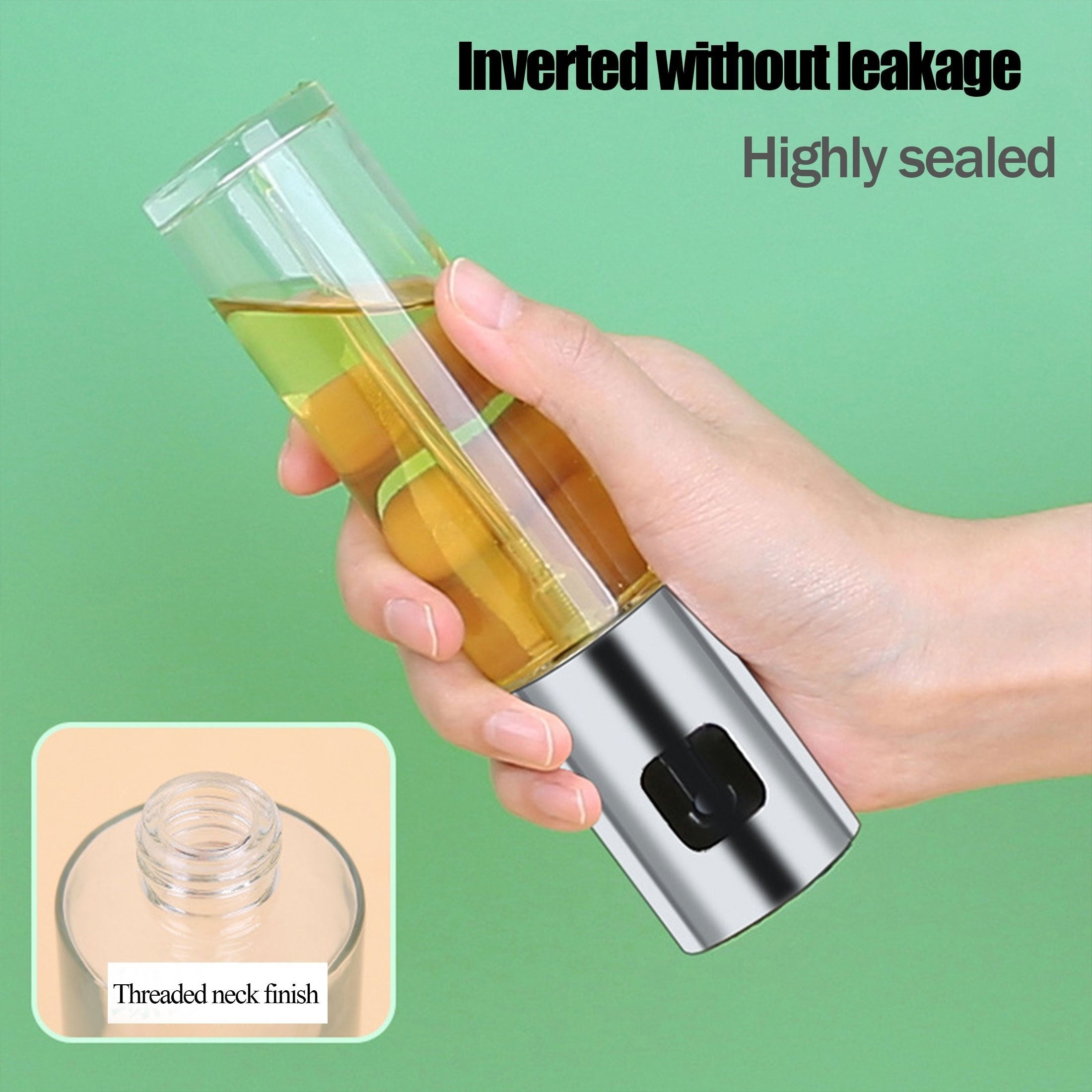 Glass Oil Spray Can for Kitchen Use, Fine Press Spray, Suitable for Sauces and Spices