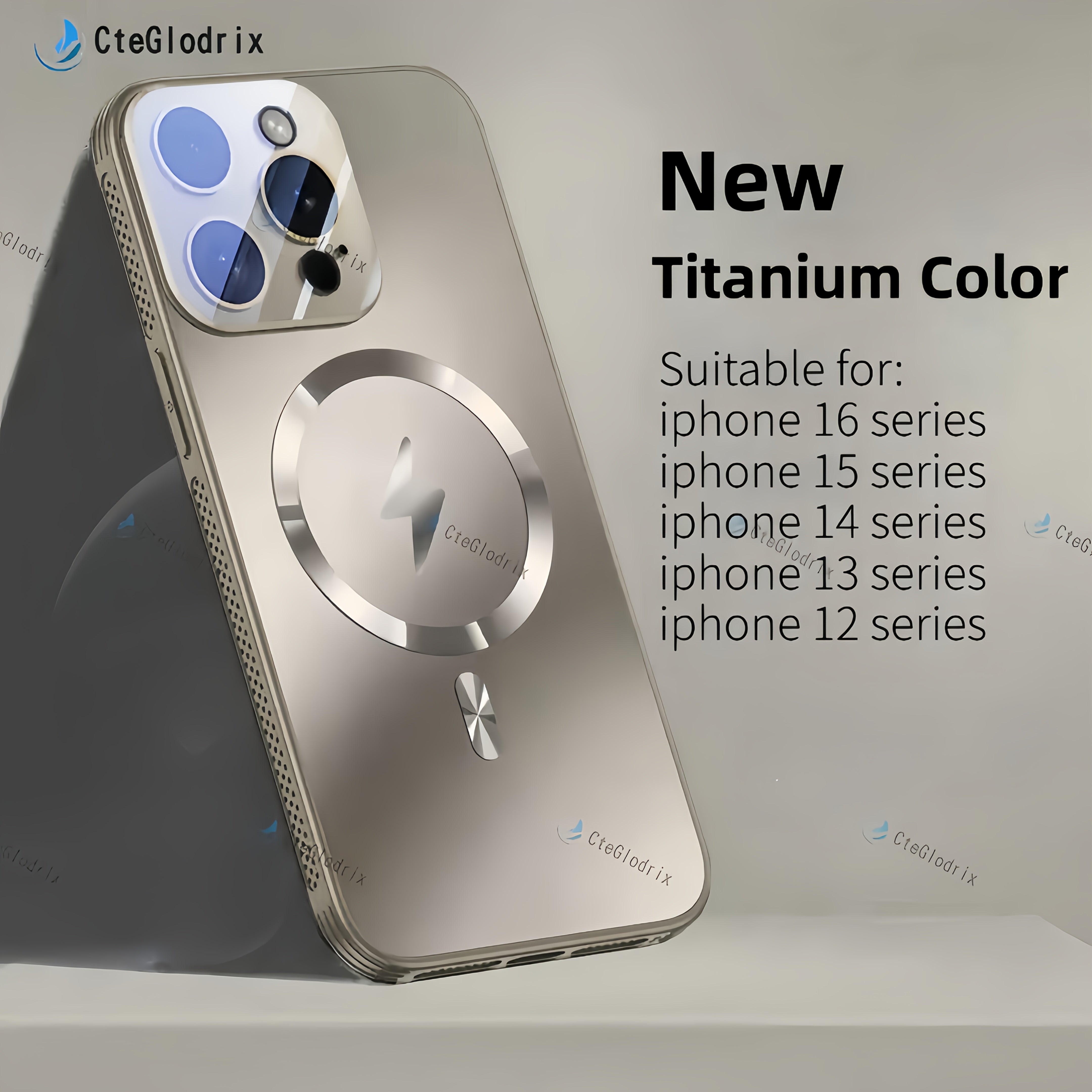 Titanium Metallic Matte Phone Case for iPhone Shockproof Wireless Charging Camera Lens Protection