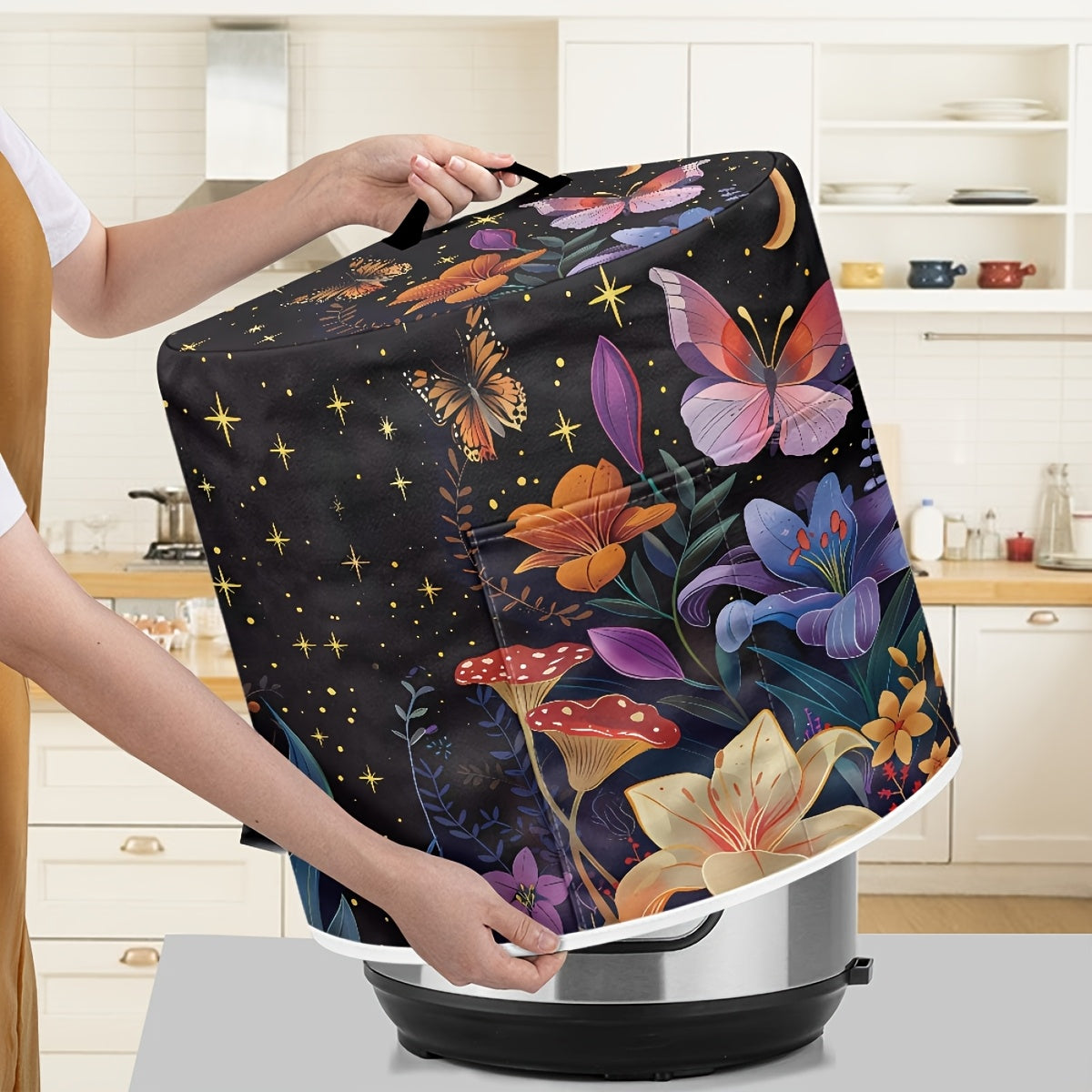 Boho Flower yuviladigan bosimli qozon uchun qopqoq 8 kvartlik Instant Pot