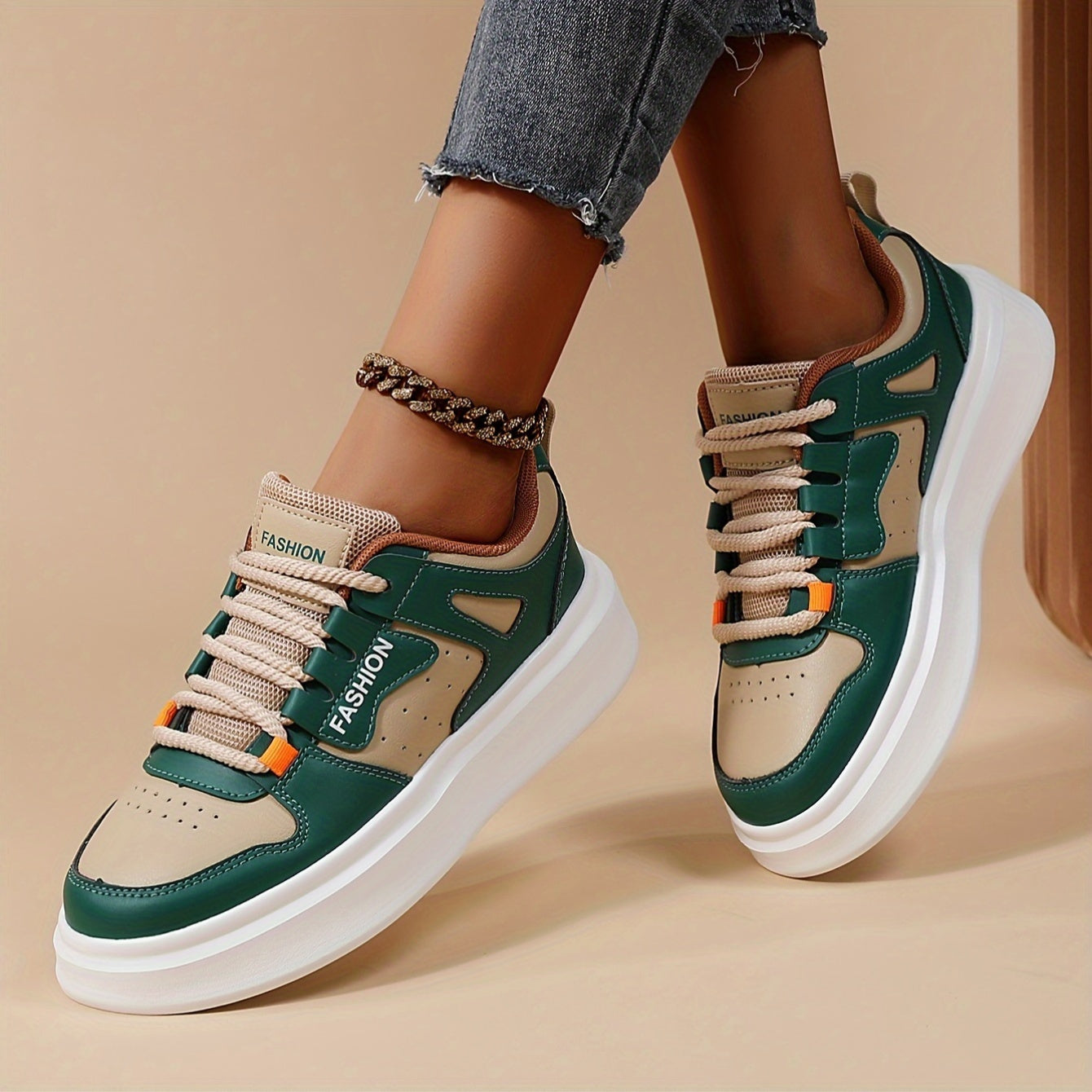 Women Casual Sneakers Low Top Lace-Up Walking Shoes Microfiber Upper