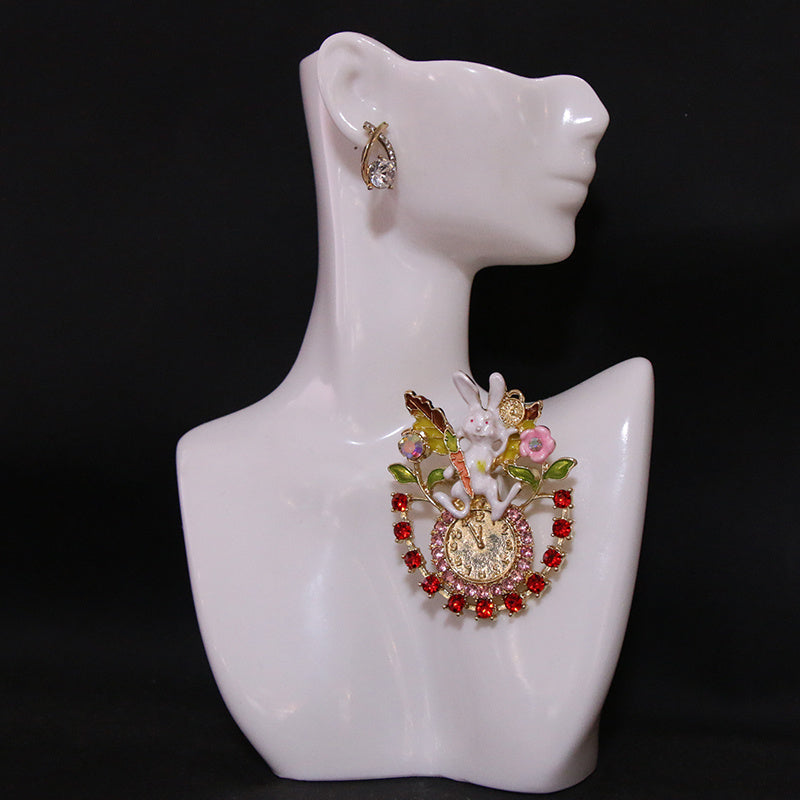 Jadeite Rabbit Brooch Pin Women's Jewelry Luxurious Unique Shape