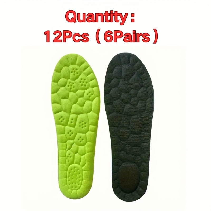 Unisex Breathable Elastic Insoles 12 Pairs Lightweight Comfortable
