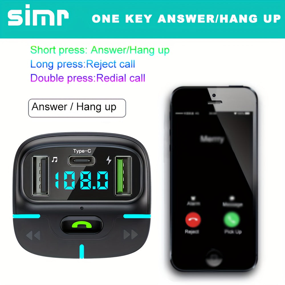 Universal Avtomobil MP3 Pleeri FM Transmitter Simsiz Qoʻl Bepul Dual USB Zaryadkachi