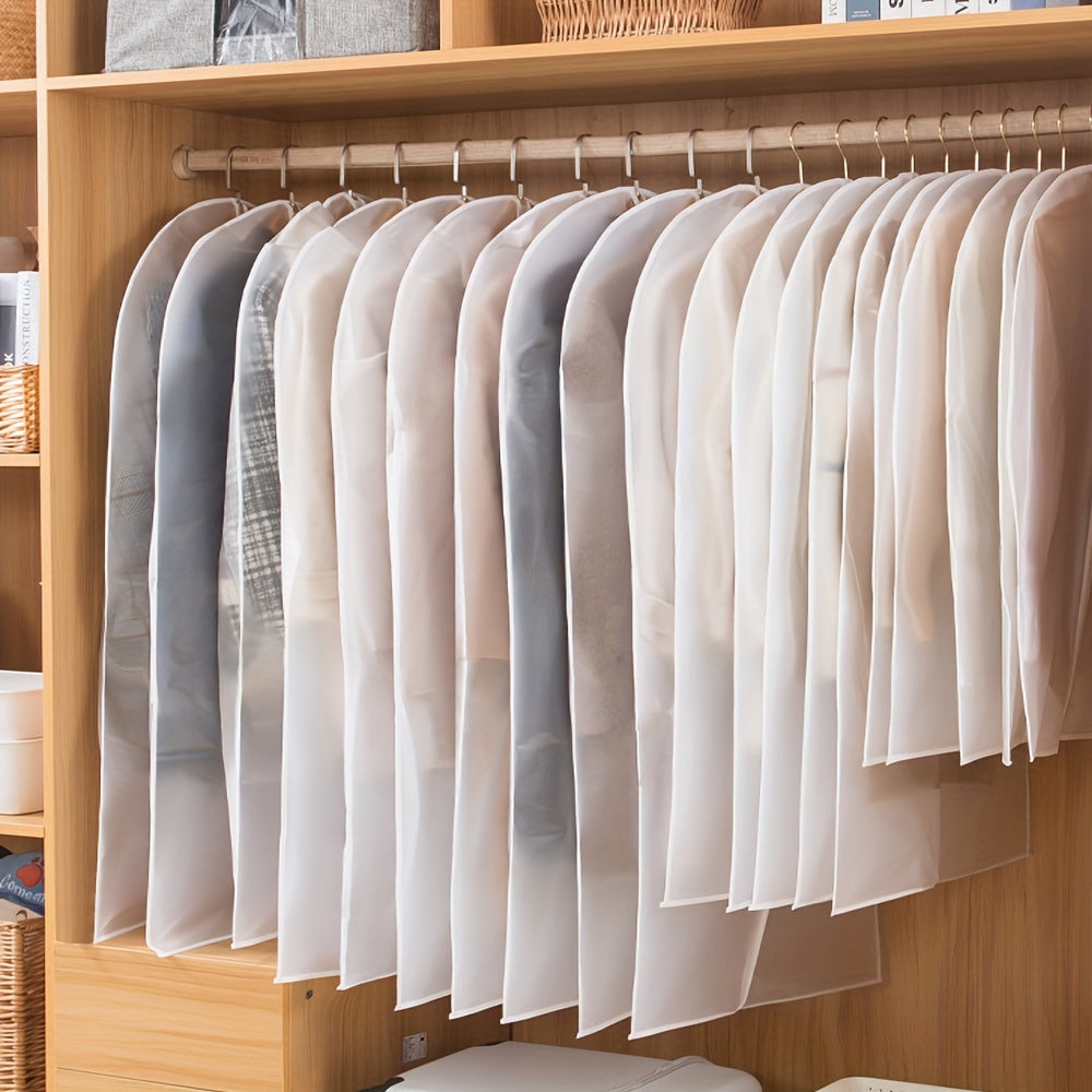 Set of 5 Clear Zipper Garment Covers for Closet Storage Suit Protectors Clothing Bags Dust-Free