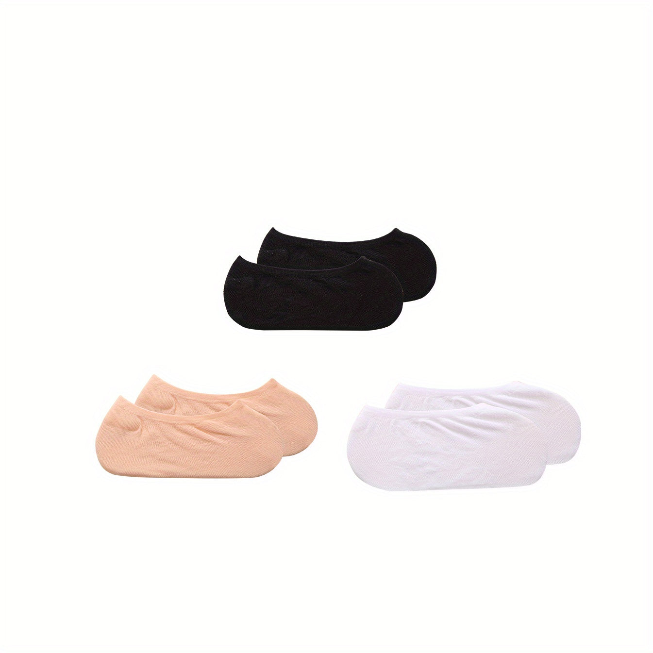 Women’s Invisible Low Cut Ankle Socks 3 Pairs Breathable Solid