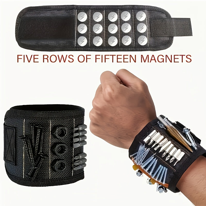 Magnetic Wristband Adjustable Heavy-Duty Fabric Handyman Tool Organizer