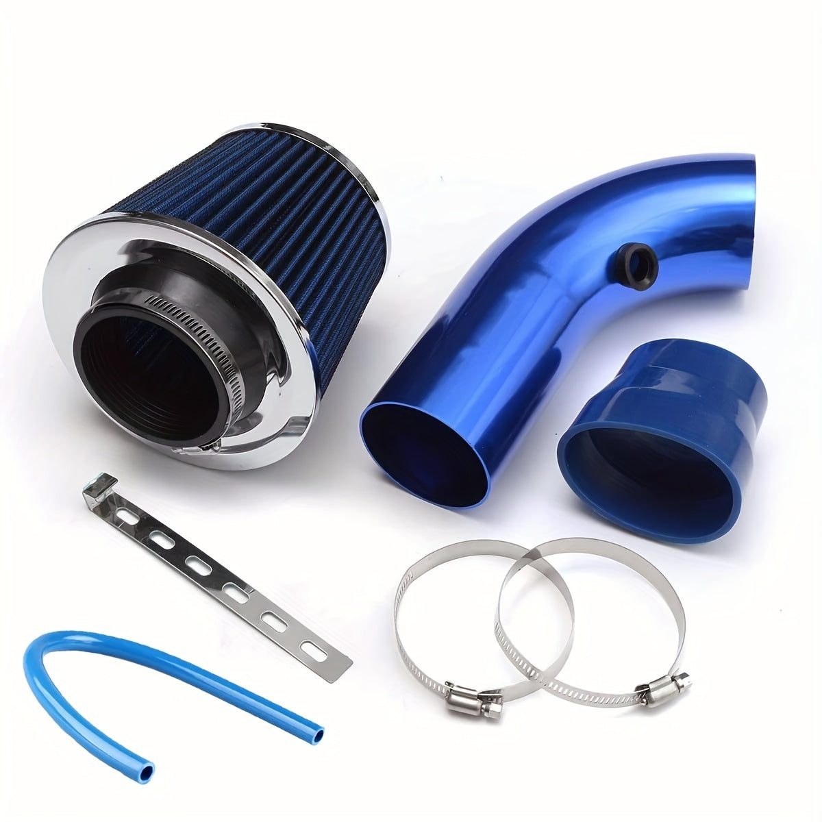 Universal Aluminum 76mm 3-Inch Air Intake Filter Pipe Kit Car Modification