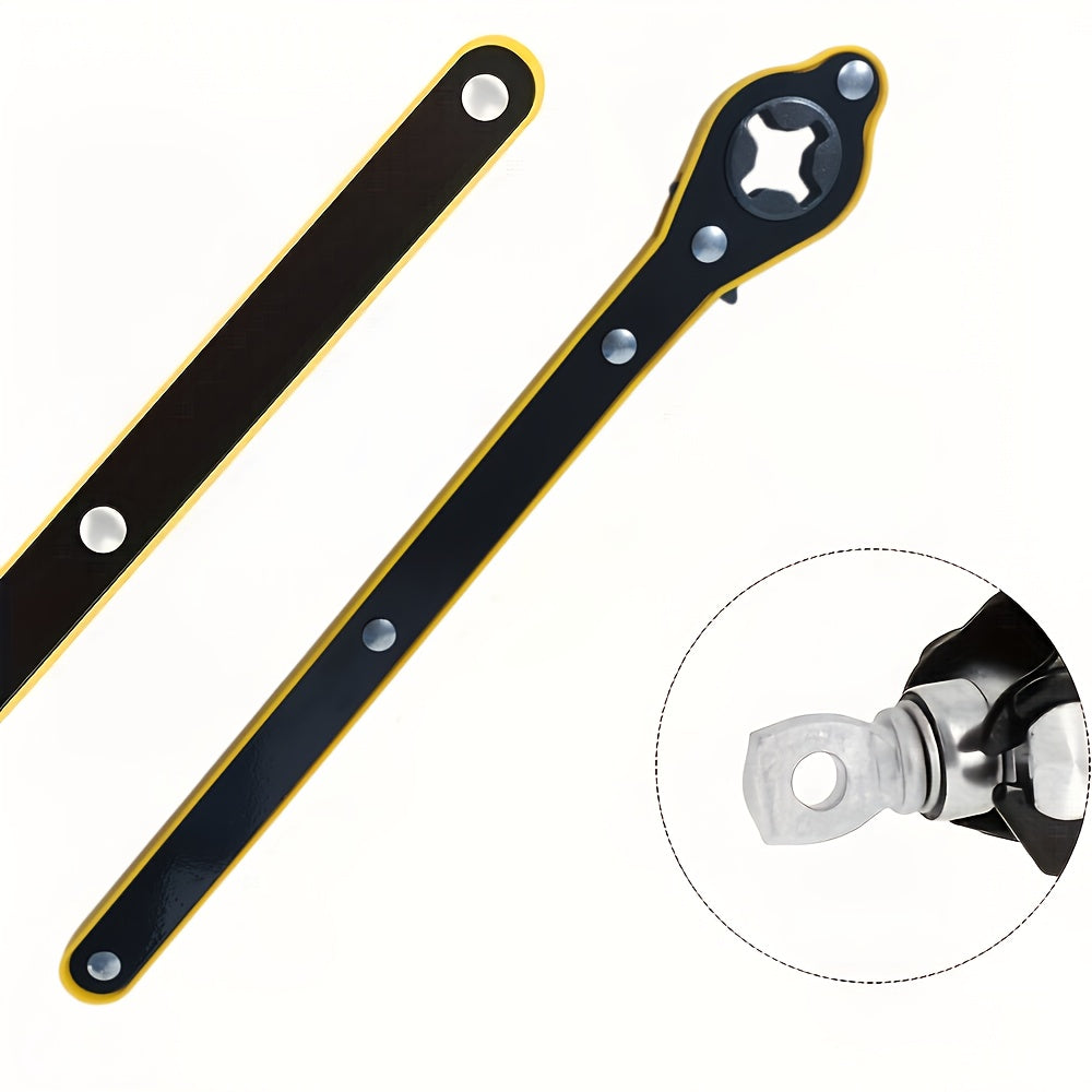 Heavy-Duty Steel Car Jack Ratchet Wrench Tire Repair Tool with 360° Rotation