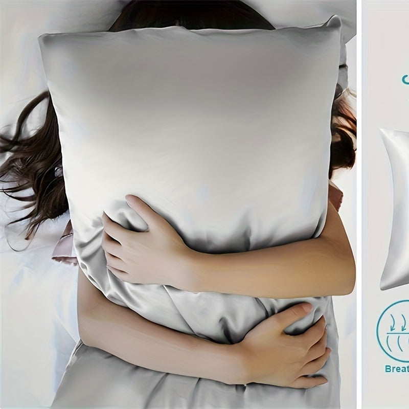 Set of Four Faux Silk Cushion Covers with Zipper