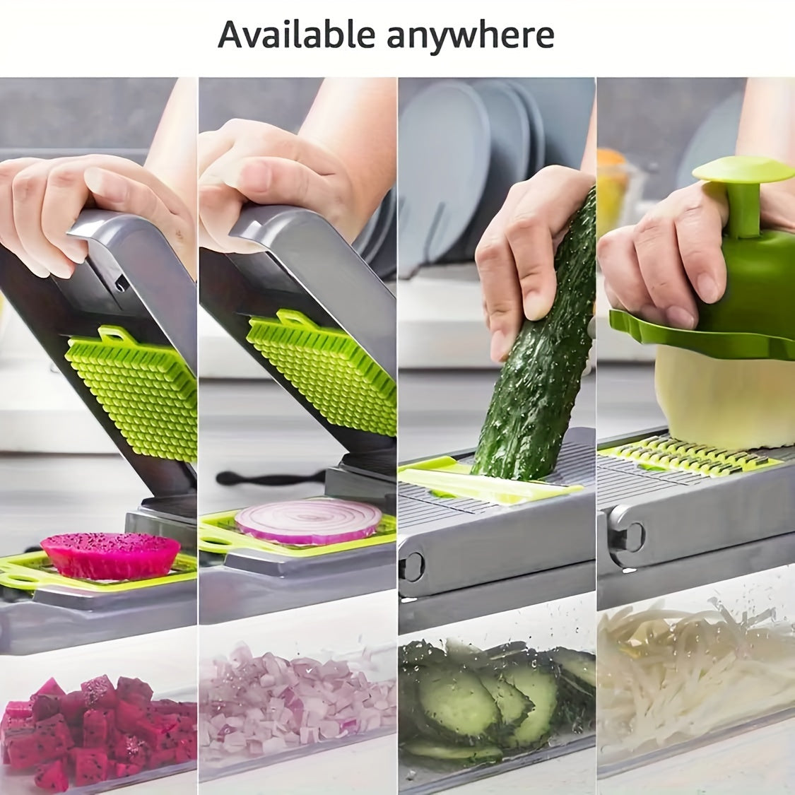 14-in-1 Vegetable Chopper Fruit Slicer Set Stainless Steel Blades