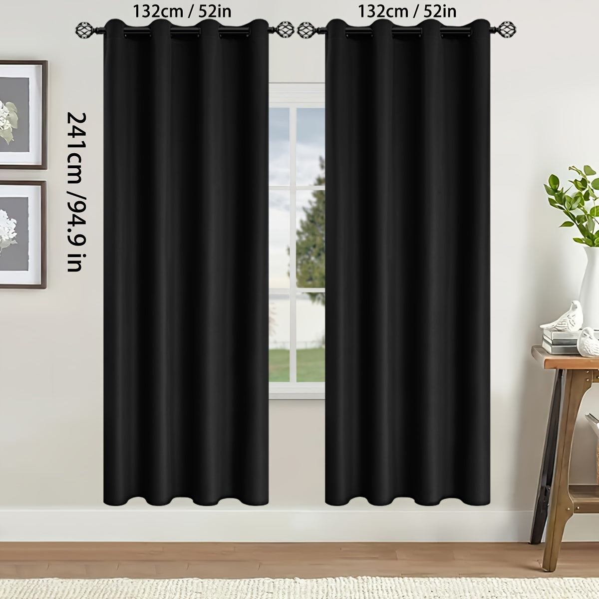 Blackout Curtains for Bedroom and Living Room, UV Protection, Easy Slide