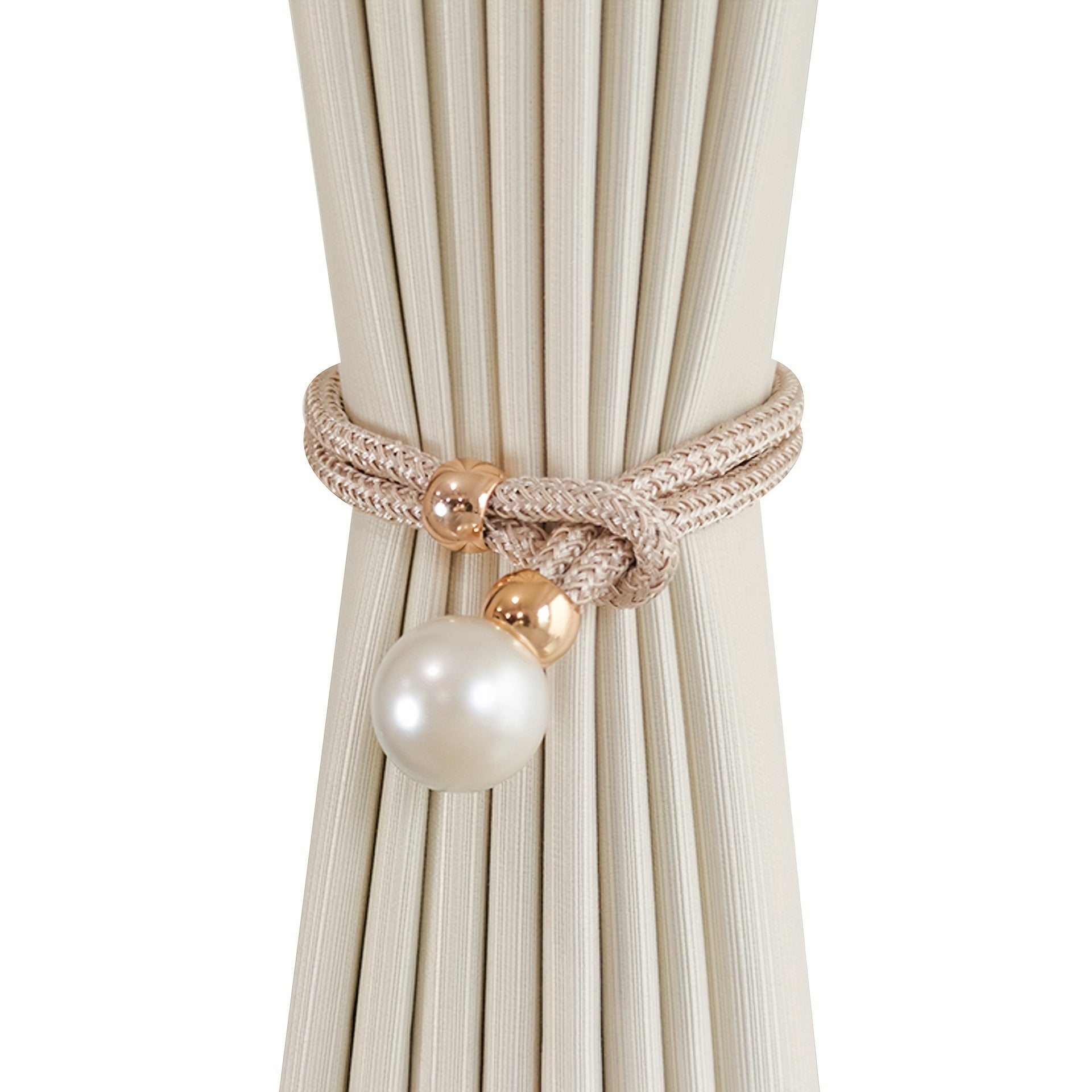 Set of 2 Pearl Decorative Curtain Buckles Adjustable Elegant Room Decor