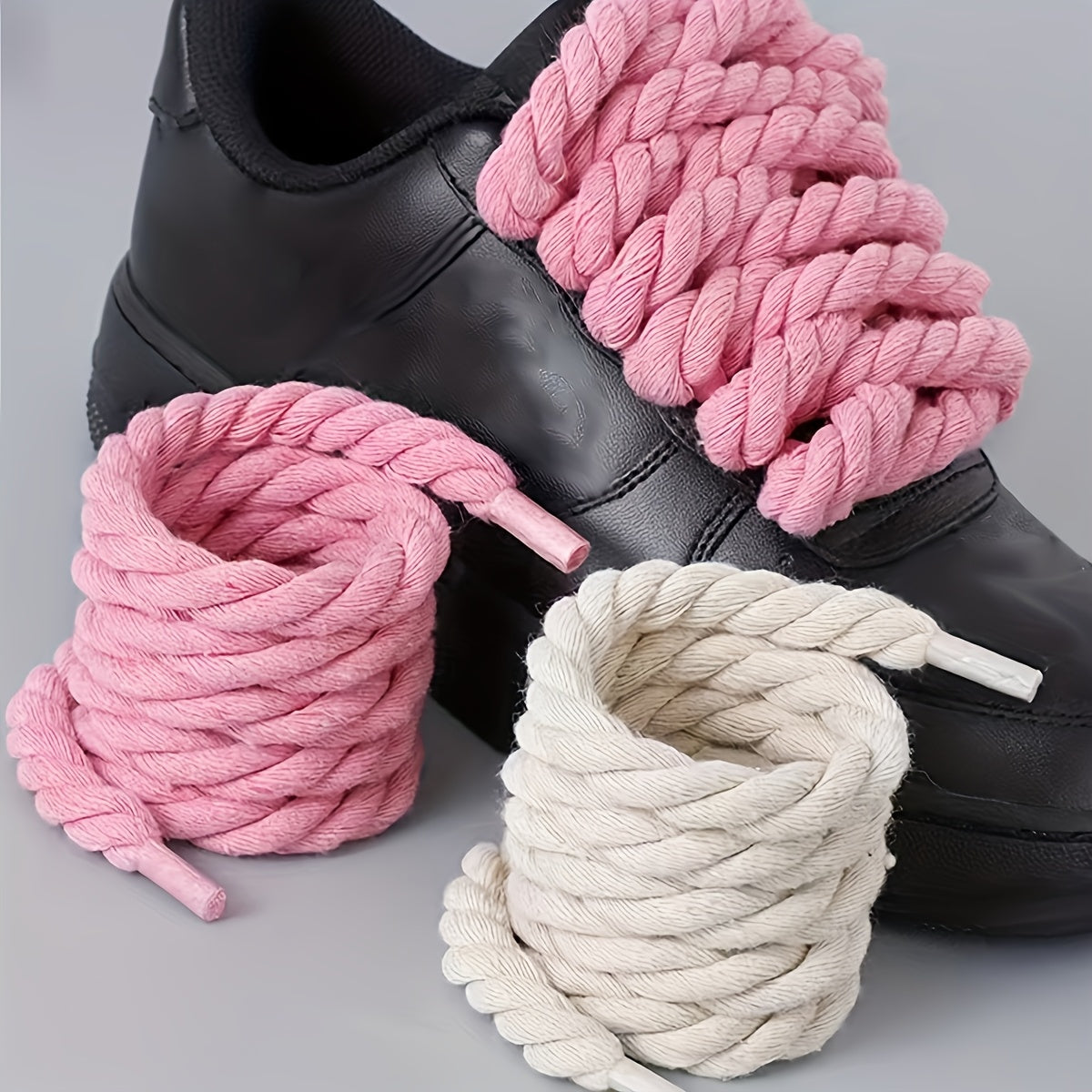 Unisex Woven Shoelaces 4 Pairs Durable Lightweight Canvas Sneakers Bold Colors