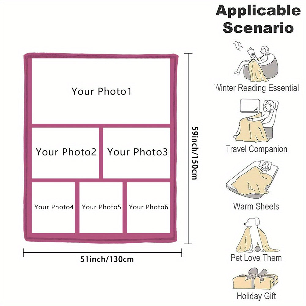 Custom Photo Blanket Soft Flannel Throw Personalized Gift for Home and Travel