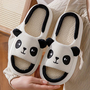 Unisex Cotton Open-Toe Panda Slippers Indoor Comfortable Breathable