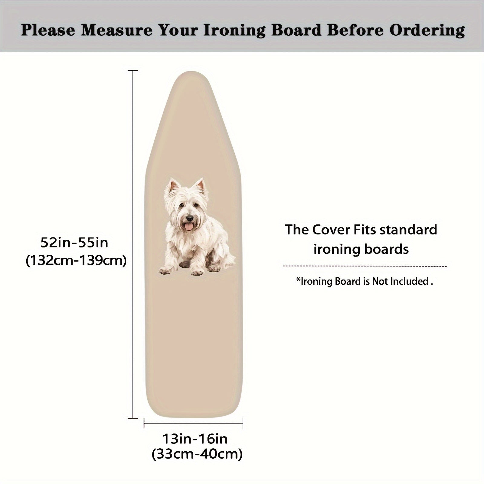 Ironing Board Cover with West Highland White Terrier Dog Print Durable Fabric Non-Electric