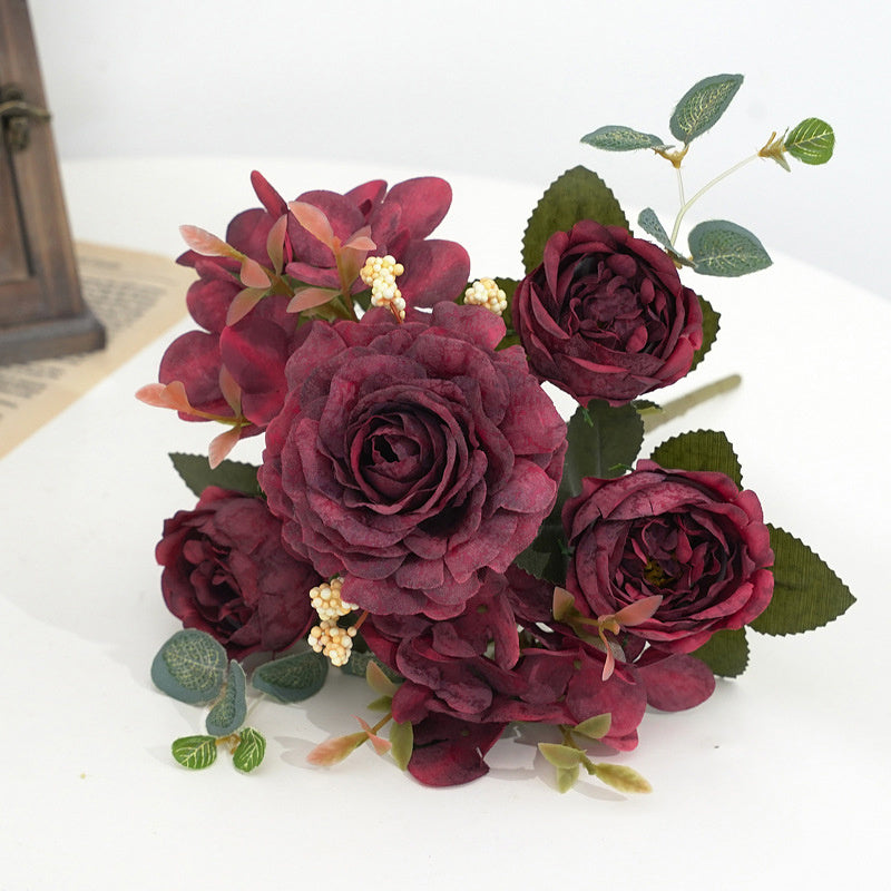 Artificial Flowers with Hibiscus Roses and Peonies for Home Decor Weddings and Gifts