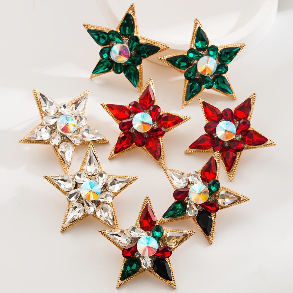 Vintage Alloy Star Earrings with Five-Pointed Design for Daily Wear or Gifting