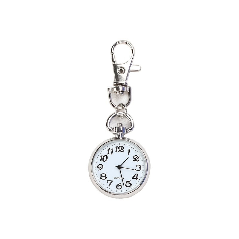 Large Transparent Pocket Watch Keychain for Nurses Students Exams Quartz Movement