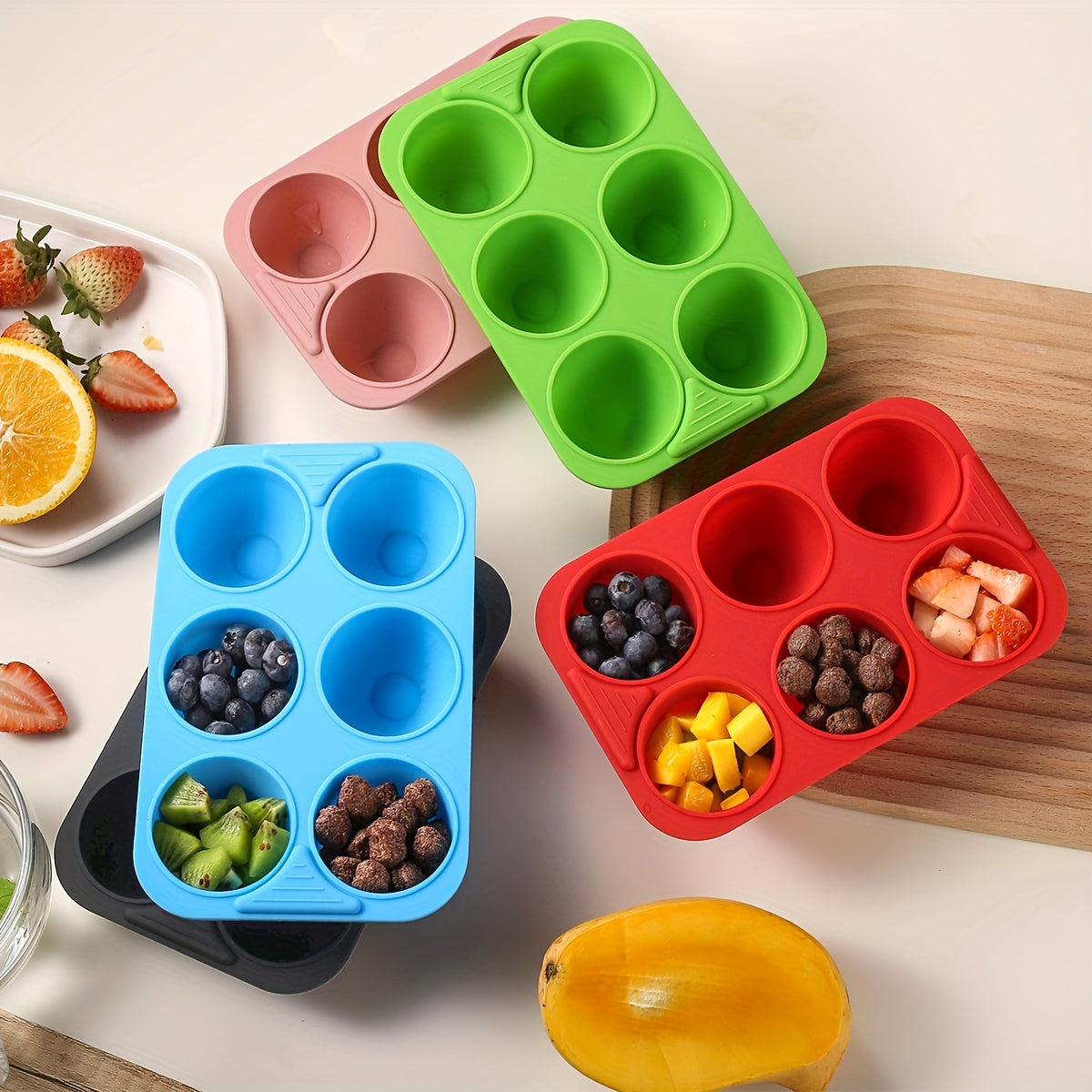 Silicone tuxumcha qattiq 6 teshikli oziq-ovqat uchun mo'ljallangan issiqlikka chidamli pishirish panasi