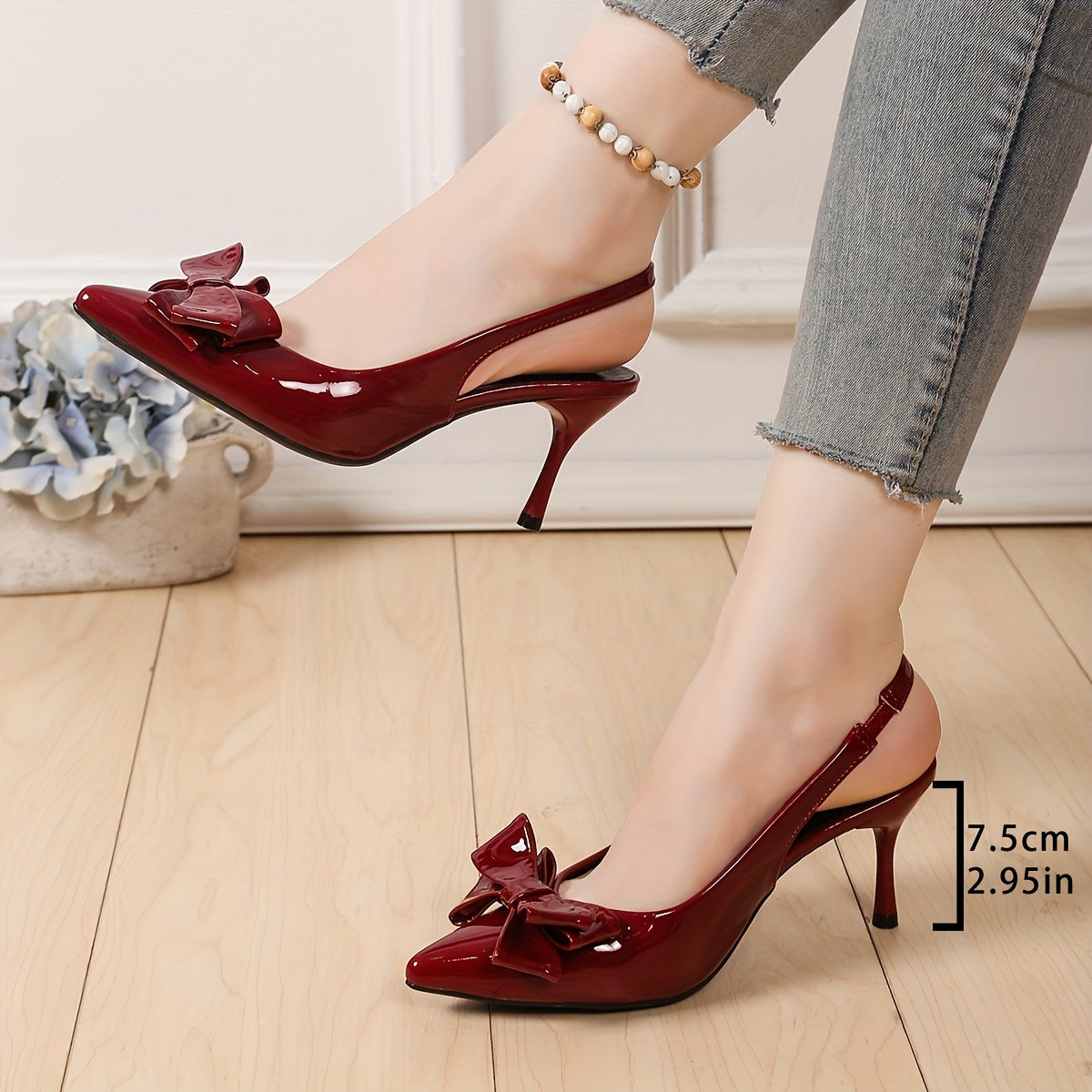 Women's Synthetic Bowknot Pointed Toe Stiletto High Heels