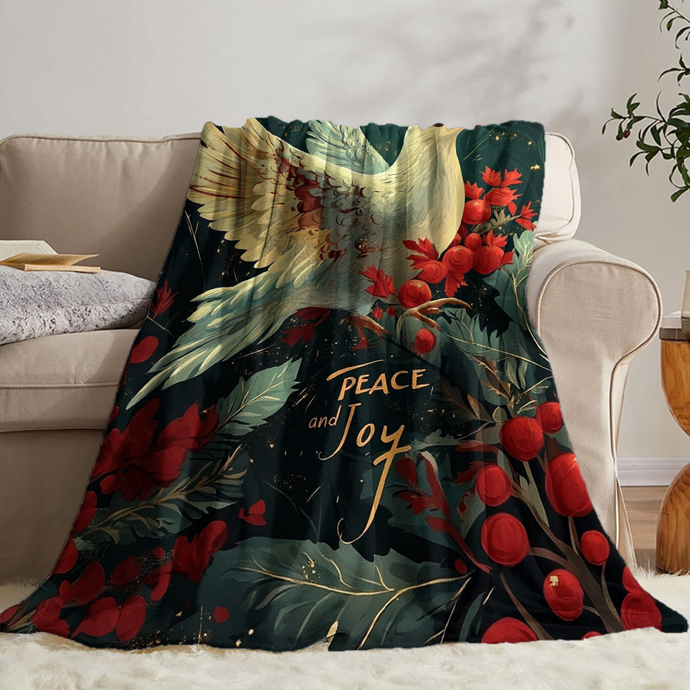 Colorful Geometric Pattern Flannel Throw Blanket Cozy Bedding Allergy-Friendly Quilted Polyester