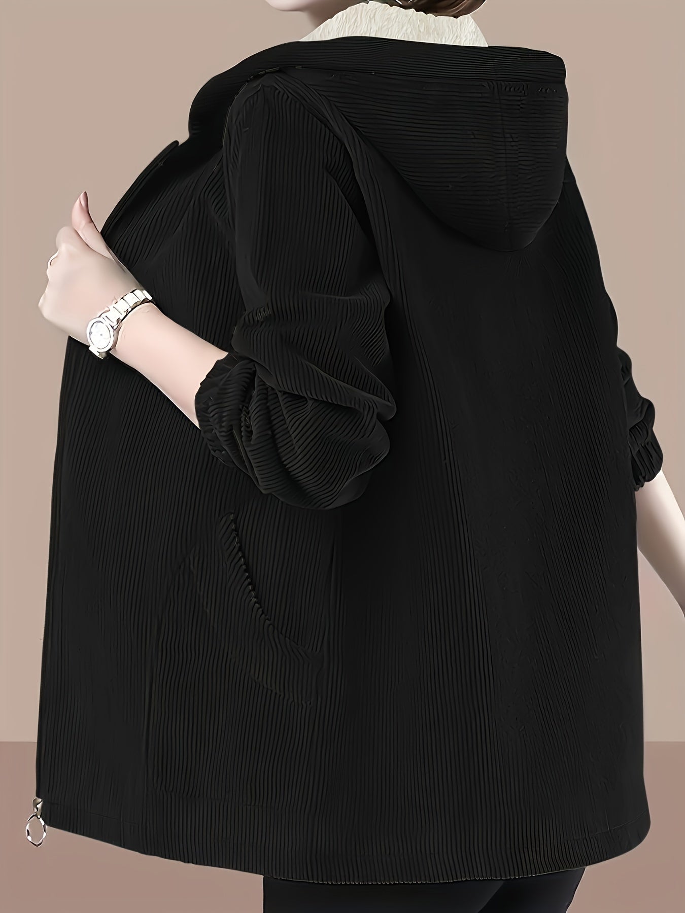 Женская толстовка на молнии с капюшоном большого размера, осень-зима, однотонный полиэстер, повседневная