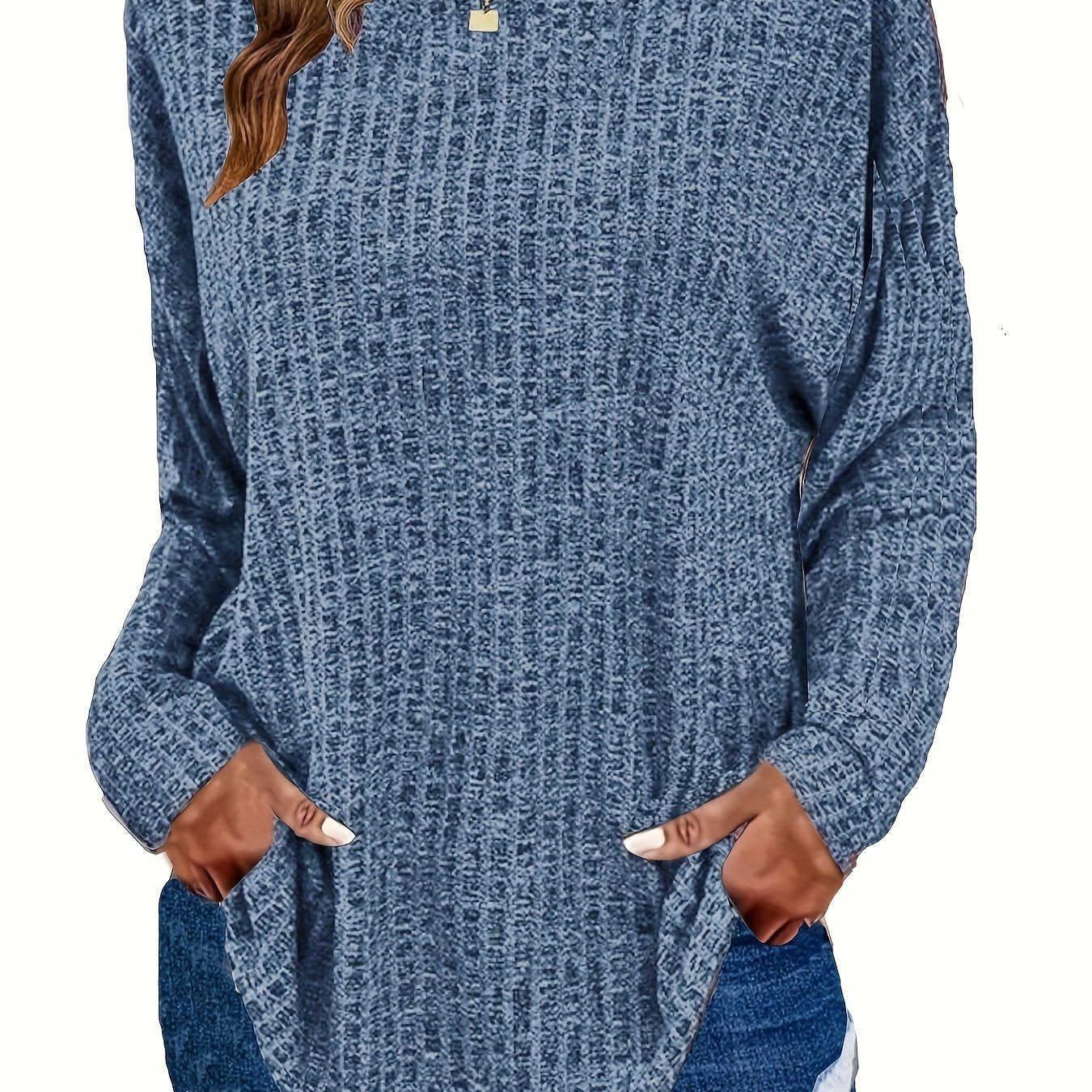 Plus Size Women's Cozy Long Sleeve Pullover Sweater Fall Winter Layering